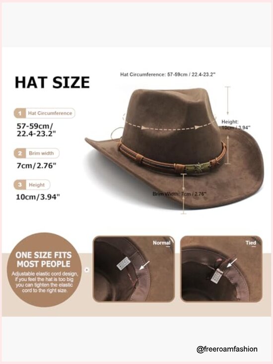 Suede Cowboy Hat for Women Men Western Cowgirl Rodeo Hat Outdoor Work main image 6